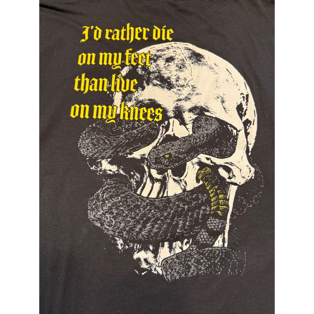 Grunt Style Mens 2X Die On My Feet Skull Snake Graphic T-Shirt Black 2XL